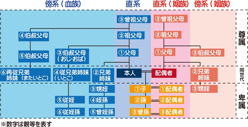 親族の範囲の図