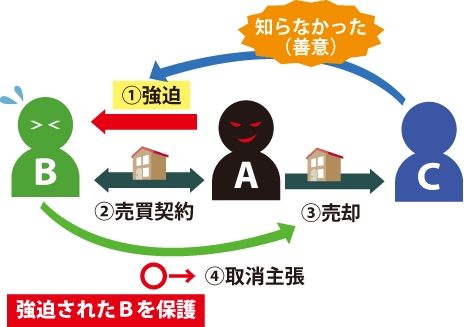 三者保護（詐欺や錯誤、強迫）の図