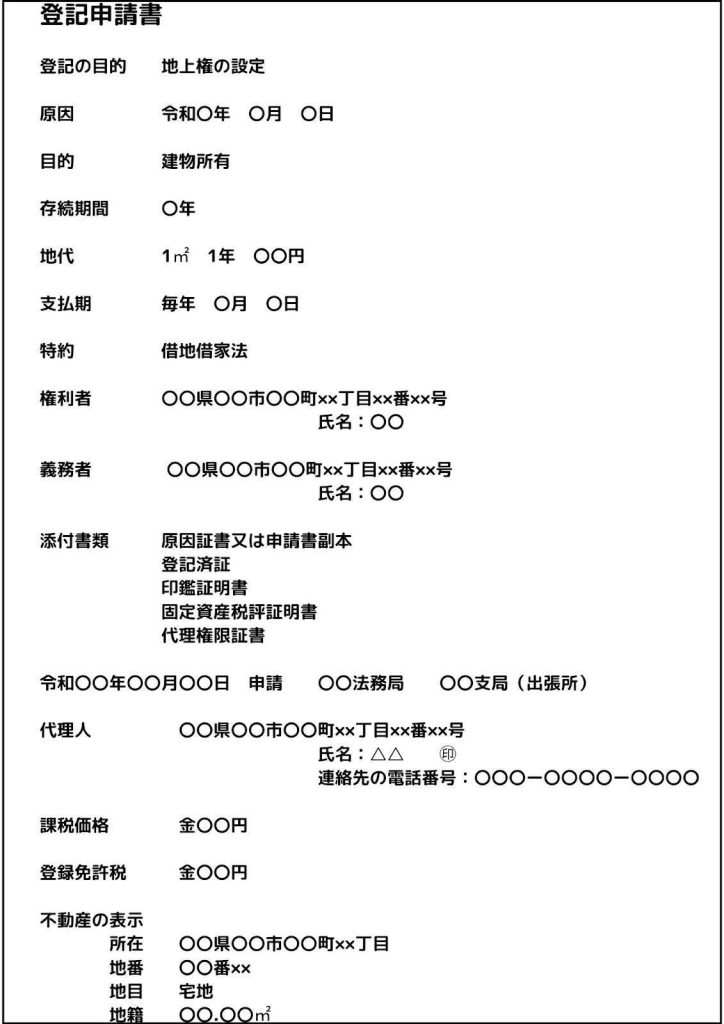 登記申請書
